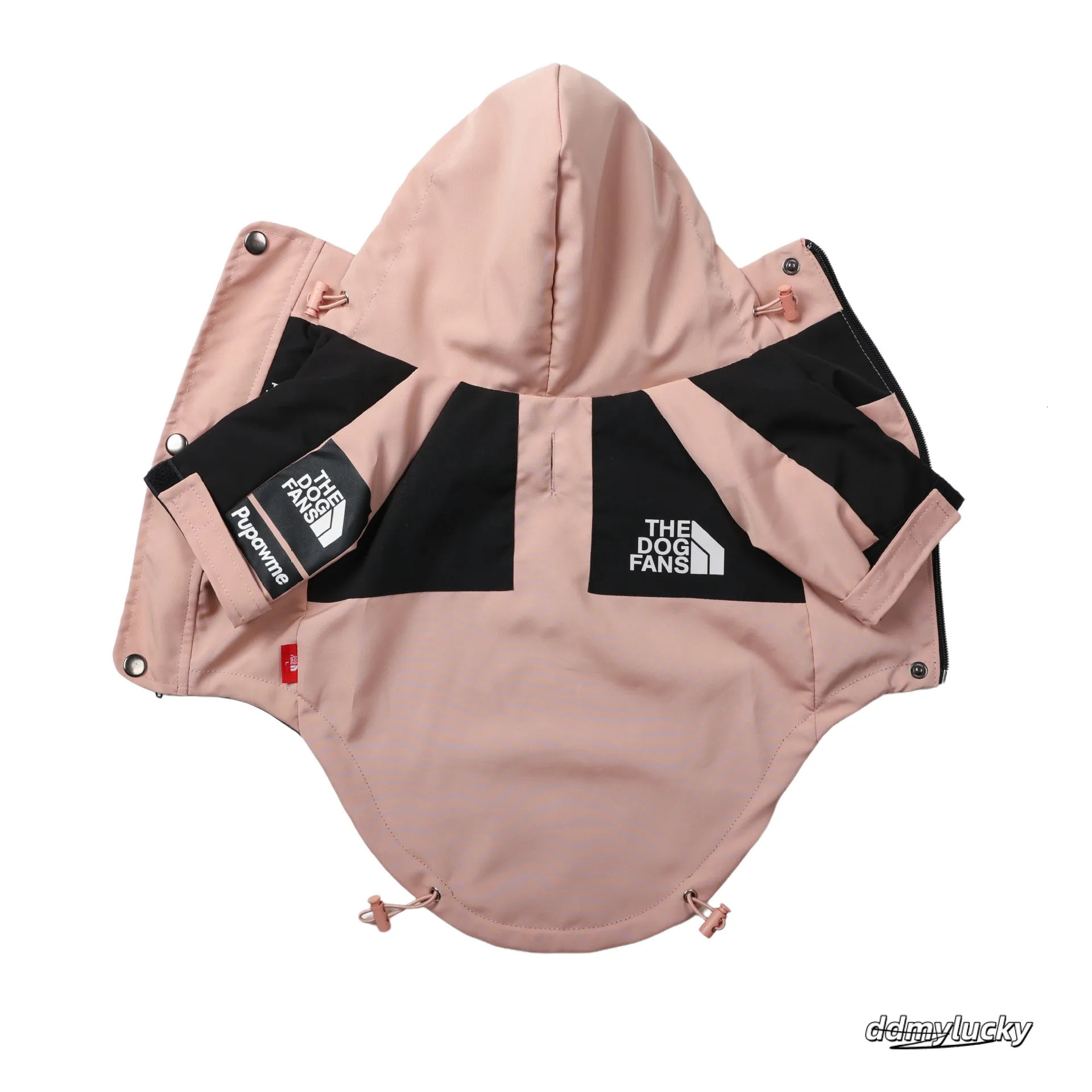 Outdoor Jacket, Warm Coat For Small To Large Dogs, Pink Black Color Dog Hooded Jacket With Leash Hole, Waterproof Windproof Pet Snow Jacket 5Xl A304 D