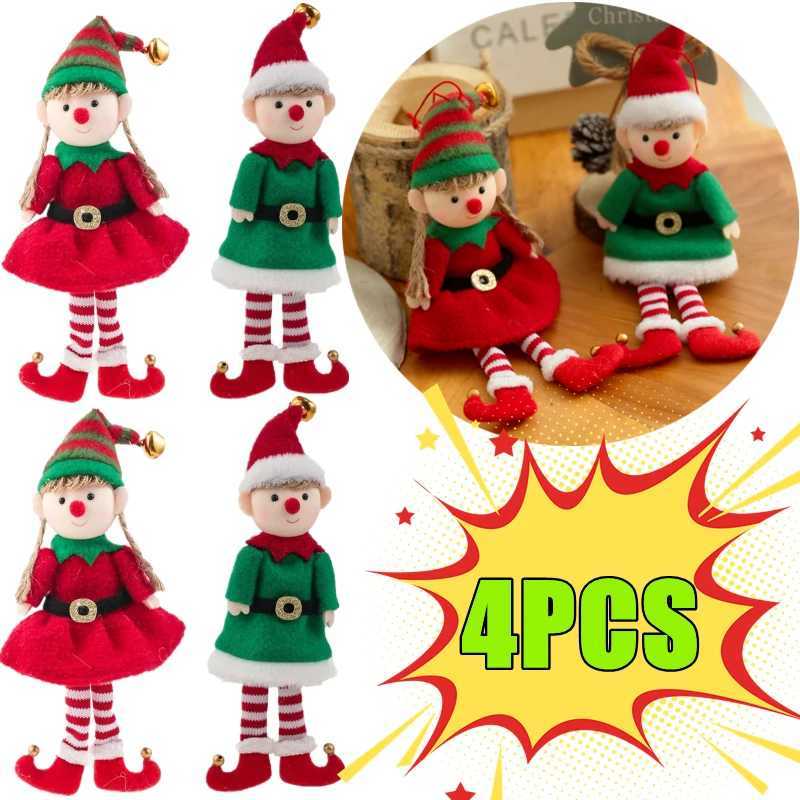 41PC Christmas Elves Stuffed Plush Dolls Hanging Ornaments Xmas tree Decor cute Boy Girl Elf Pendant Kids Gifts New Year Gifts C251024