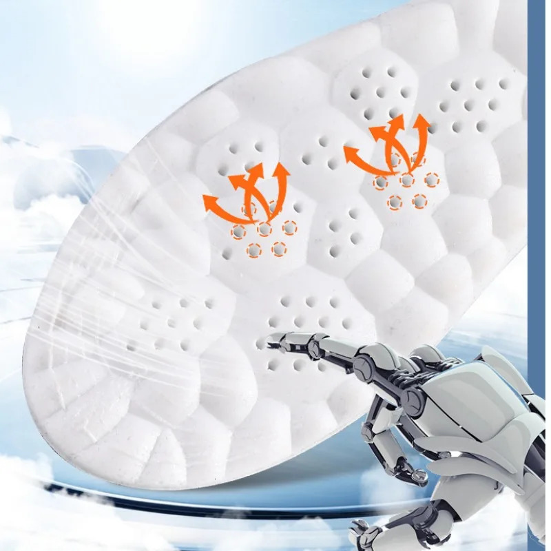 1Pair 4D Cloud Technology High Elasticity Sports Deodorant Insoles for Shoes PU Sole Breathe for Feet Men Running Insole251020