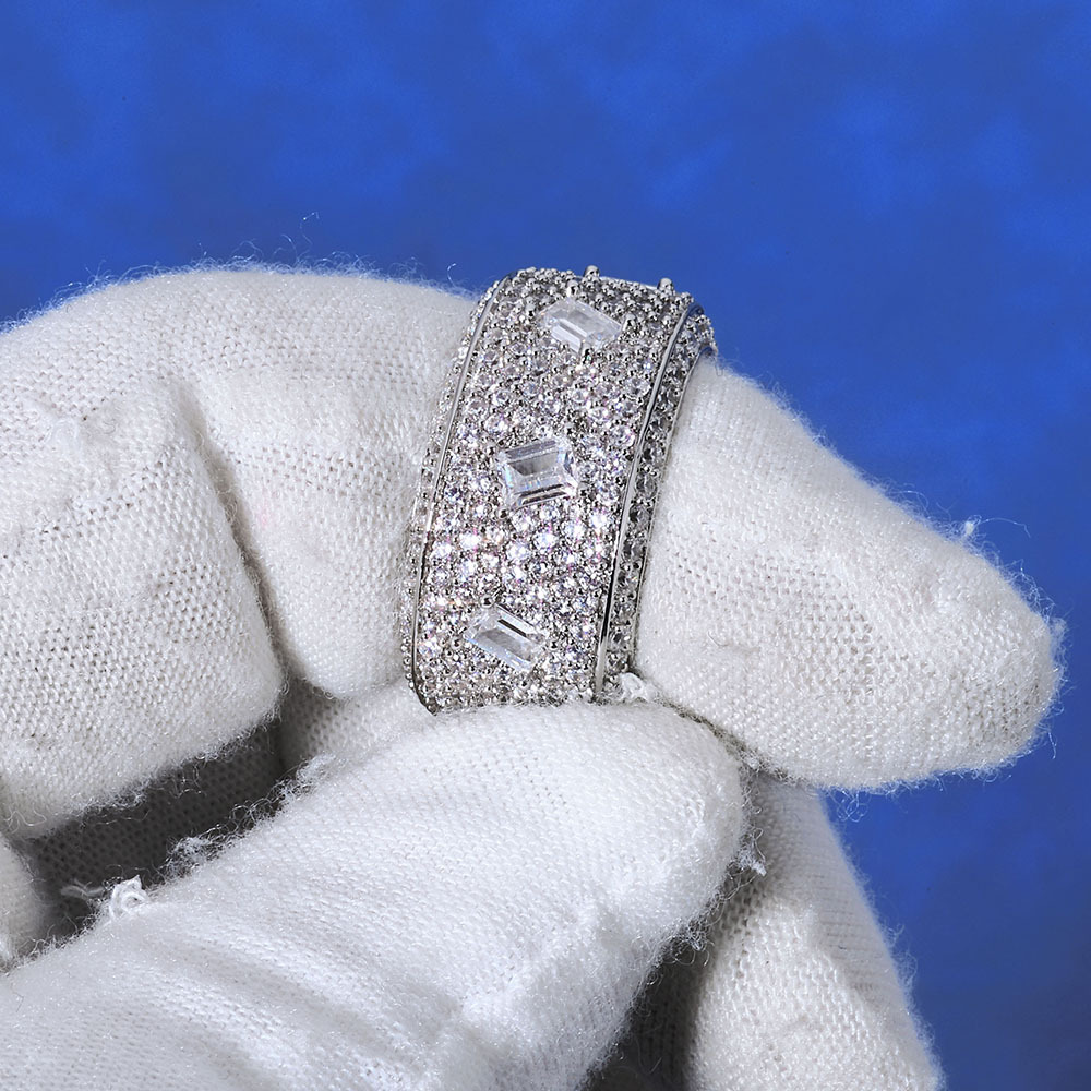 Choucong 2025 Wedding Rings Luxury Jewelry 18K White Gold Fill Pave Micro 5A Cubic Zircon CZ Diamond Gemstones Party Women Men Ring For Lover Gift