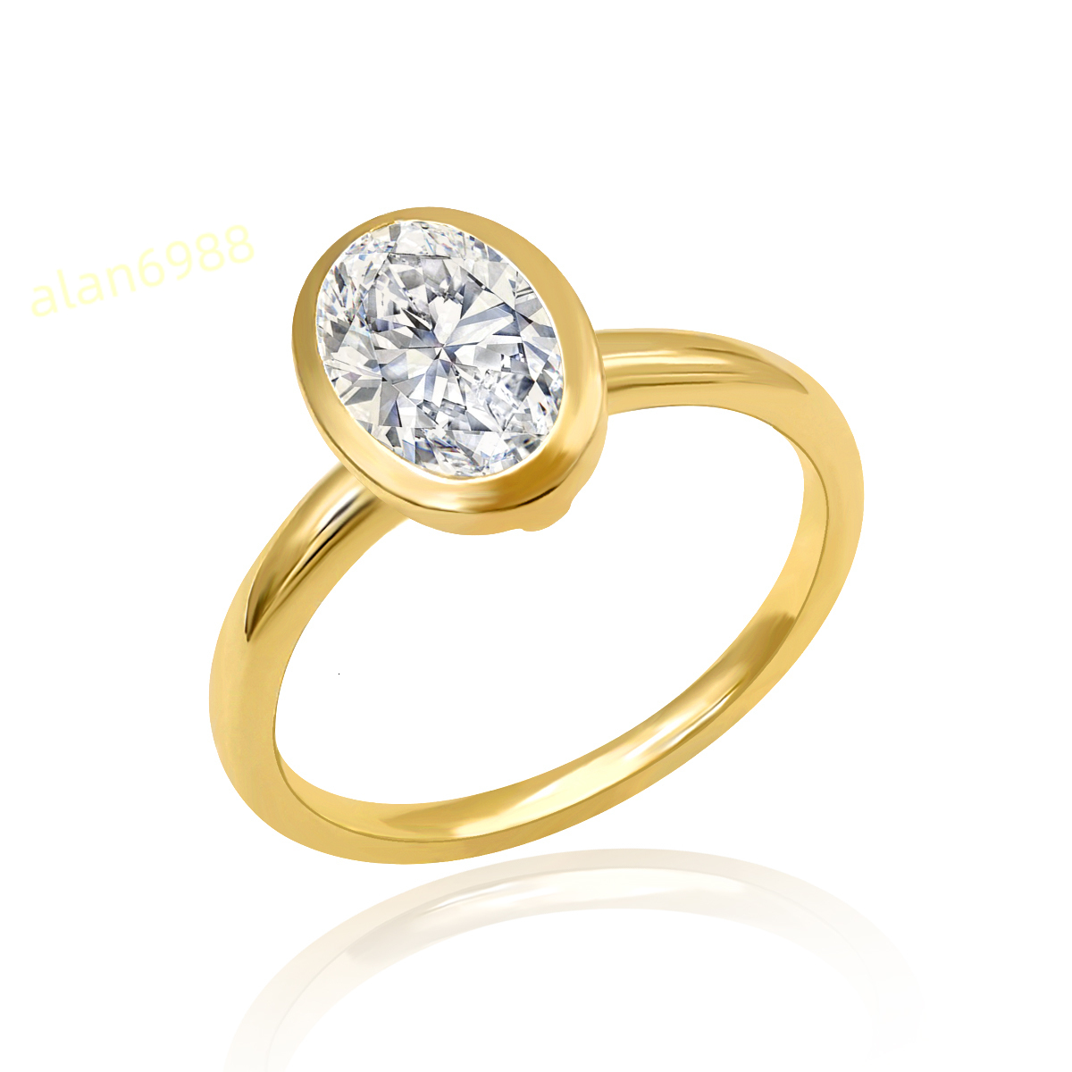 Fine Jewelry Certificated DVVS Moissanite with 15ct Oval Cut 14k Real Gold Ring OEM ODM AU585