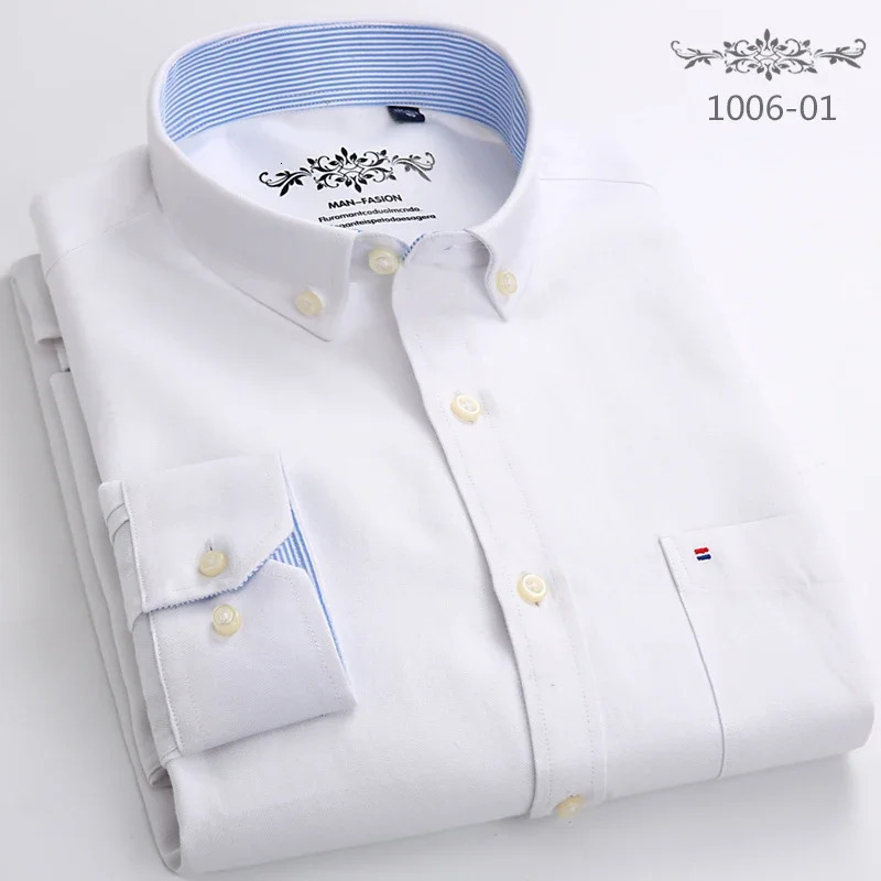 in shirt longsleeve shirts for men slim fit formal plian shirt single pocket office clothes soft plaid cotton er tops 251023