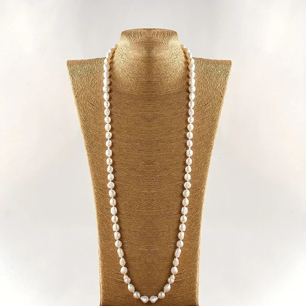 DAINASHI 89mm Baroque Natural Freshwater Pearl Necklaces for Women 86cm Long Sweater Necklaces Jewelry Gift Wholesale 251016