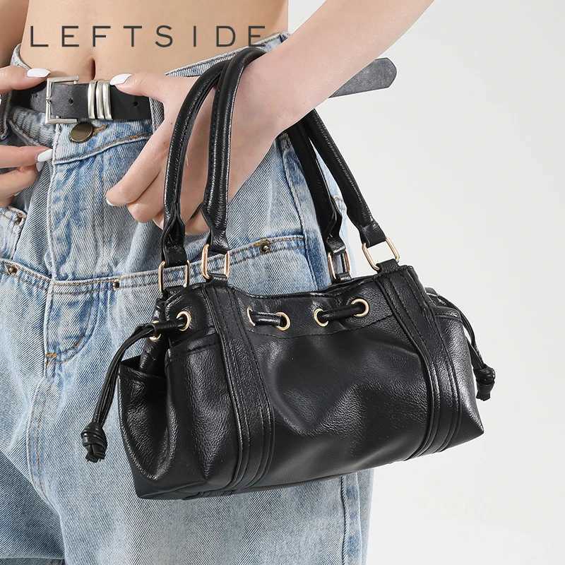 LEFTSIDE PU Leather Small Bucket Crossbody Bags Lady Shoulder Bag for Women 2025 New Fashion Short Handle Handbags and Purses Z251024