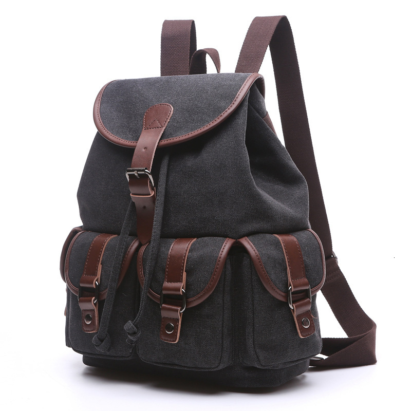 New Canvas Designer Backpack Korean Fashion Women's Backpack Student Solid Color Multi Pocket Outdoor Travel Bag
