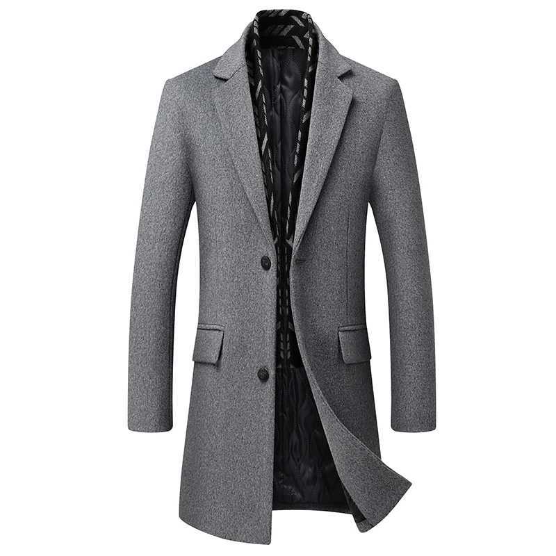 Highquality fashionable and stylish woolen midlength business suit scarf with wool detachable autumn and winter fashion coatT251025
