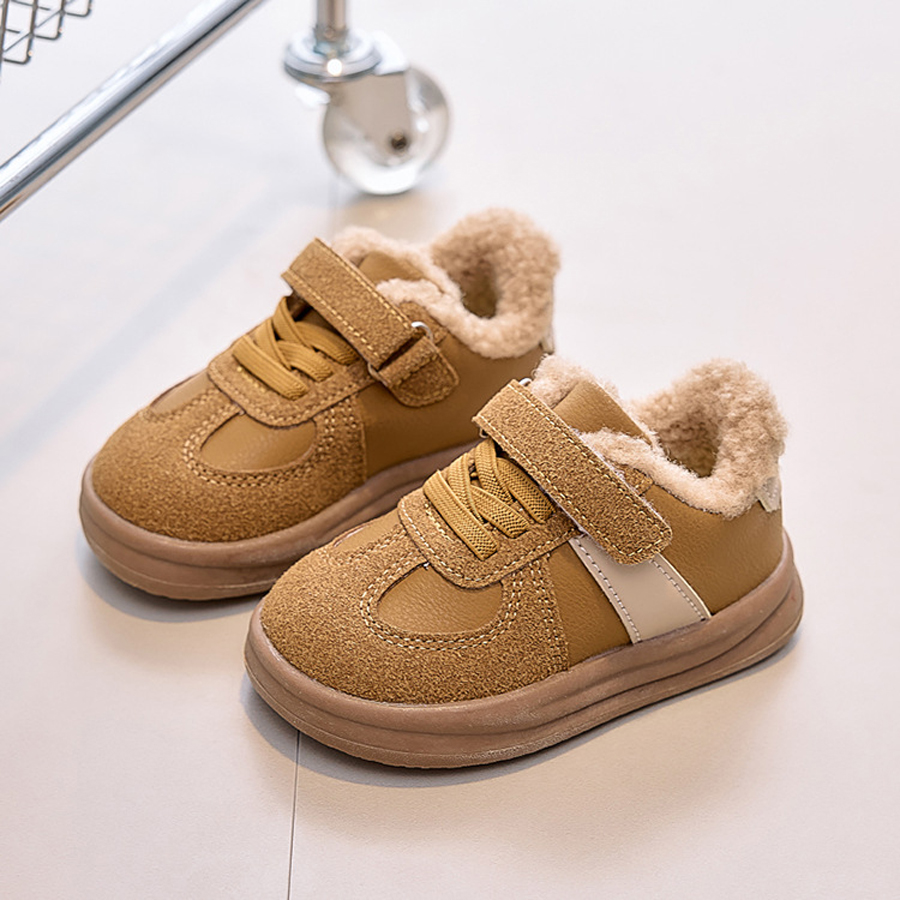Kids Toddler Winter Shoes for Boys Girls Warm Plush Fur Cotton Shoes Happysteps Children Flat Board Sneakers Sizes 22 - 31 H1173