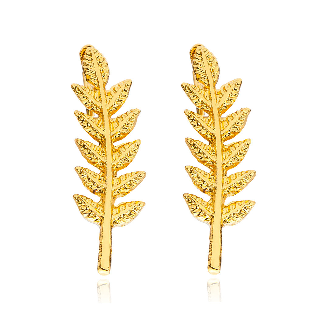 New Fashion Simple Leaf-Shaped Earrings Ear Cuffs for Women