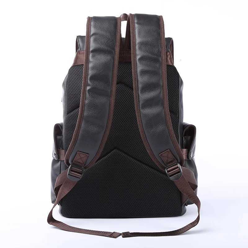 MOYYI Large Waterproof Flip Cover Travel Leather Backpack Men Women Teenagers College Student School Bag Casual Laptop Daypacks W251025