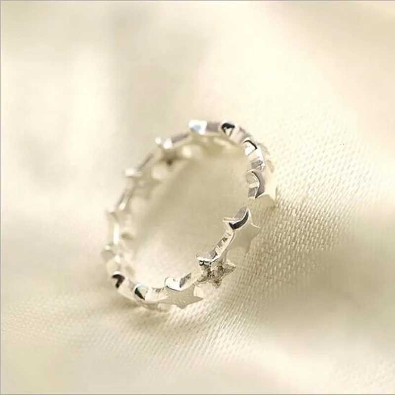 925 Sterling Silver Jewelry Fashion Small Fresh Stars Crystal Prevention Simple Beautiful Opening RingsXJ251025