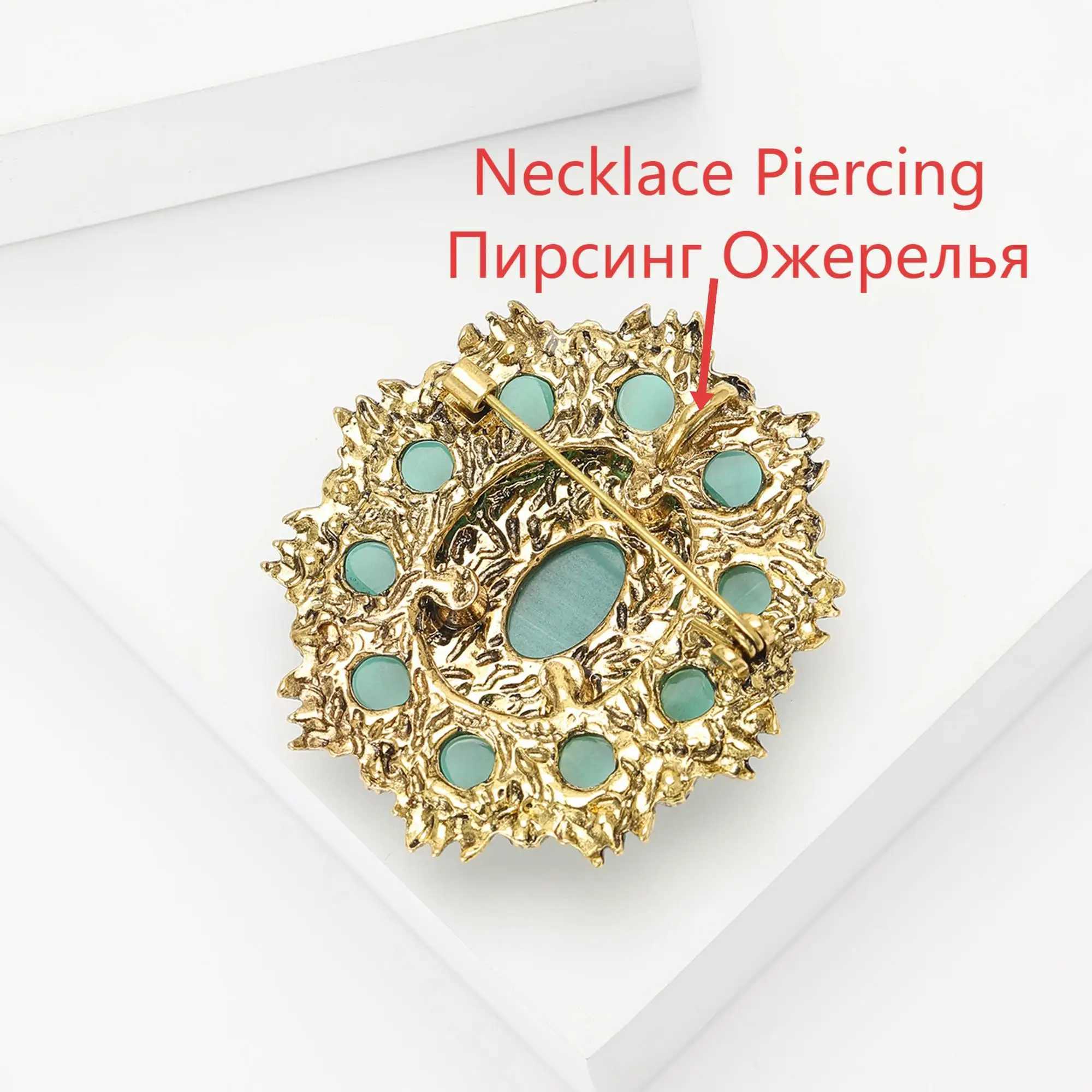 BeautBerry Vintage Baroque Brooches for Women Rhinestone Round Badge Pins Casual Party Accessories New Gifts Friends Decoration J251115