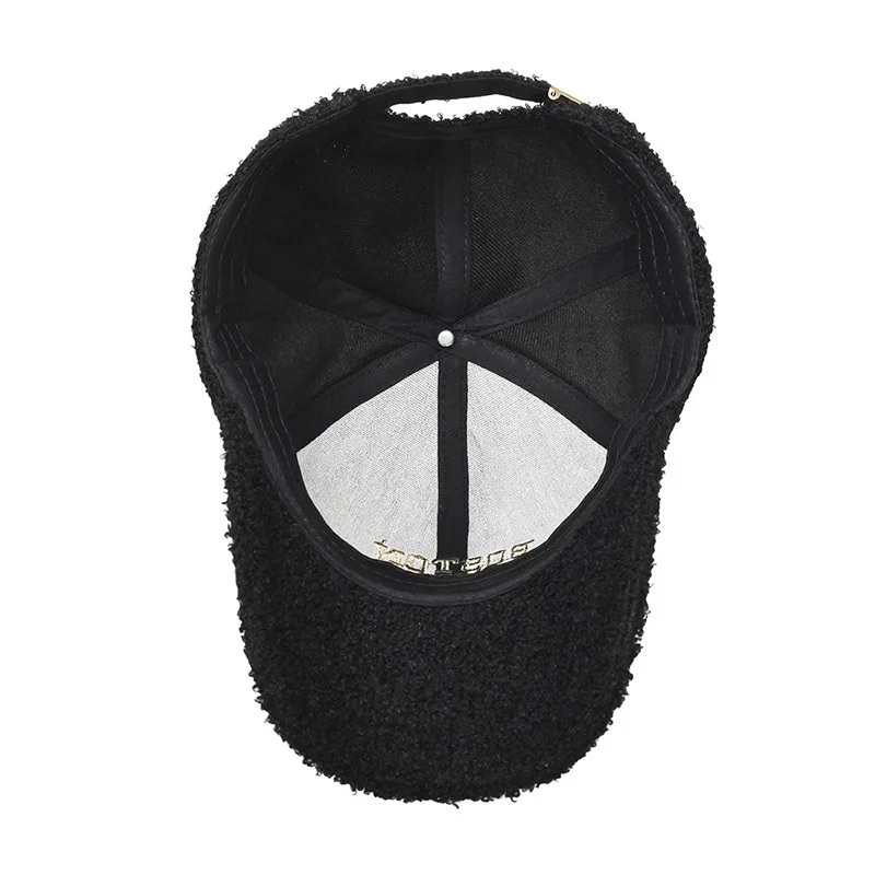 FS Winter Warm Baseball Cap For Men Plush Women Hats Letter Embroidery Face Caps Thicken Windproof Trucker Hat Bone Masculino 251023