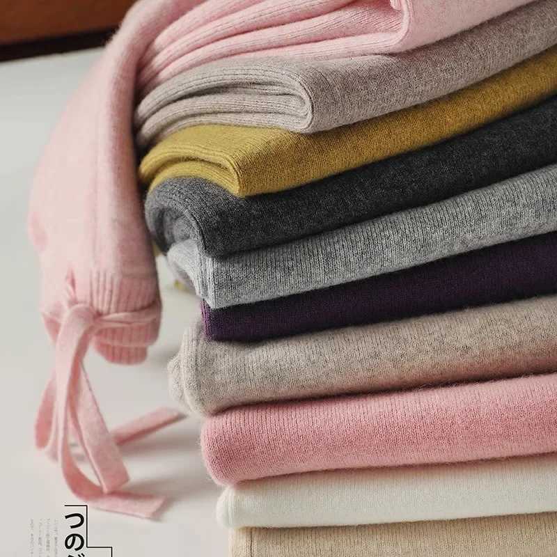 Wool Knitted WideLeg Pants for Women Loose Leisure AllMatching Soft Glutinous Thickened Straight Long Pants for Outer WearT251025