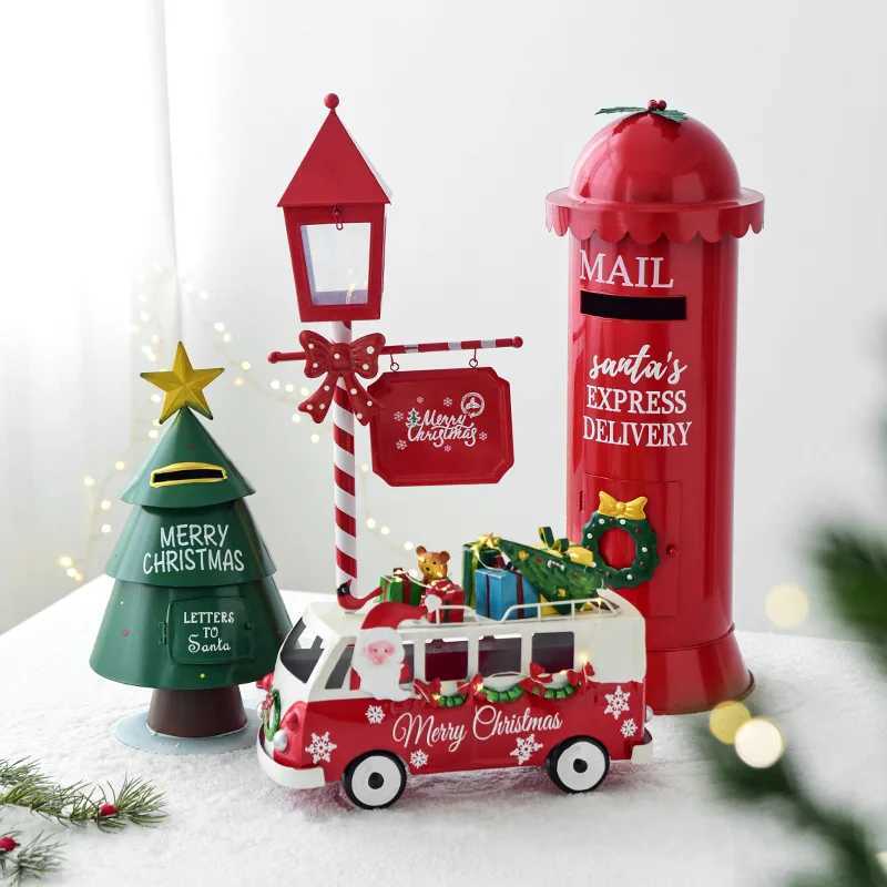 Christmas decorations wrought iron mailbox sleigh car snowman hotel store front desk decoration C251024