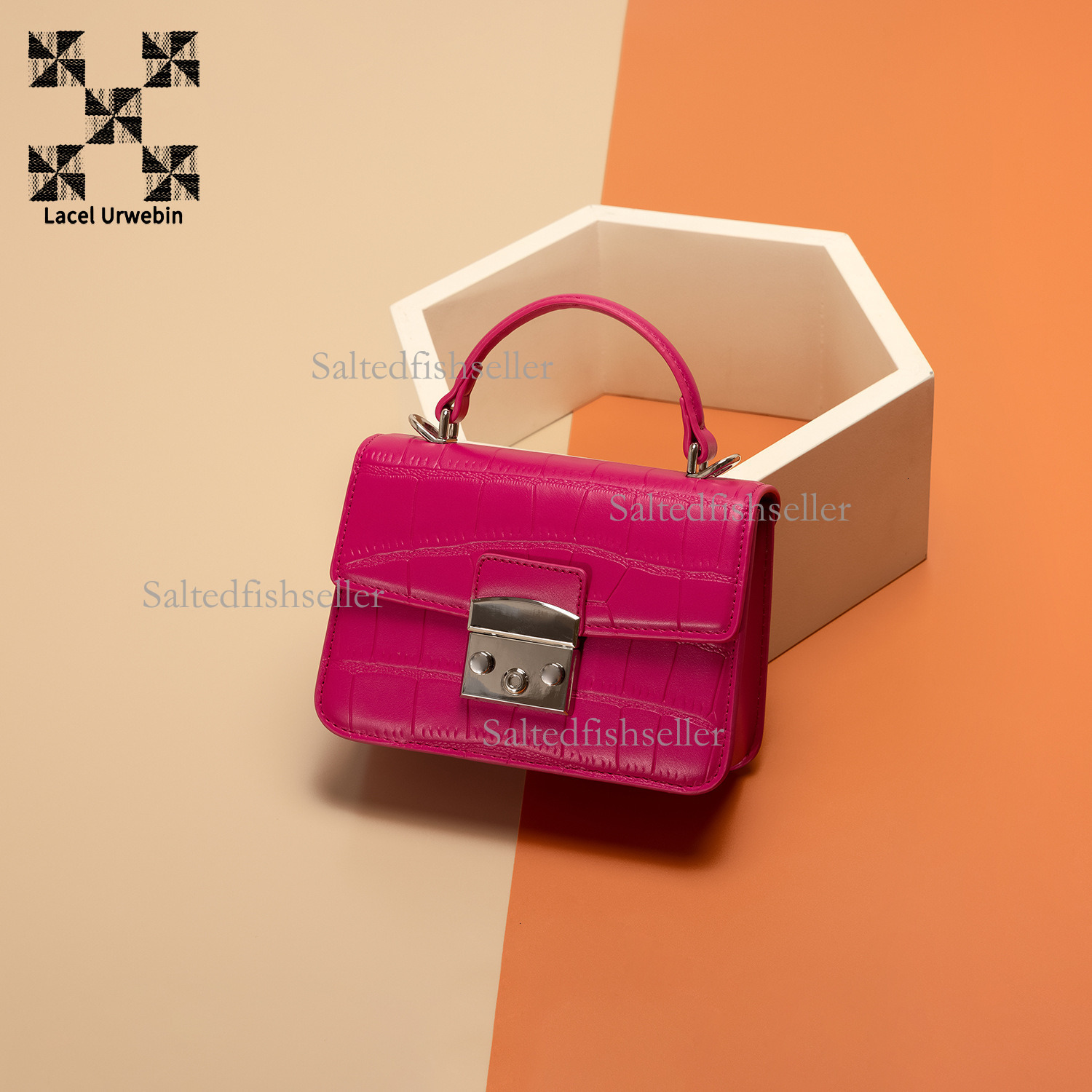 Lacel Urwebin Designer New Korean Casual Metal Snap Button Handbag Fashion And Chic Small And Exquisite Small Square Bag Single Shoulder Women's 