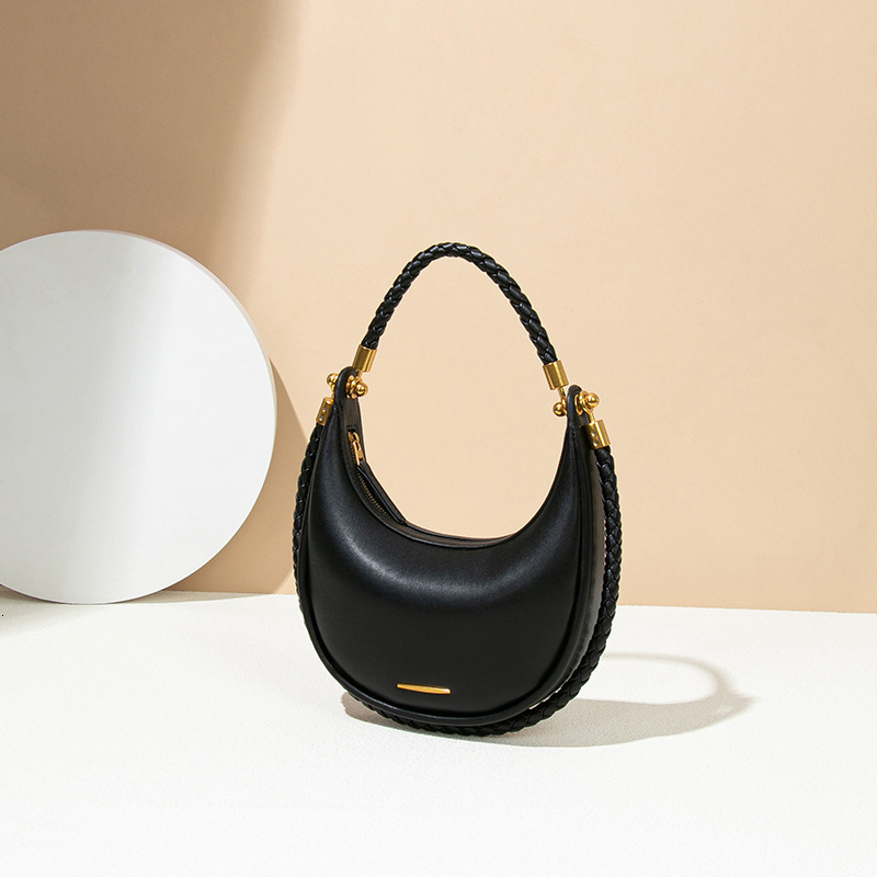 New Women's Underarm High-End Feel Crescent Single Shoulder Crossbody Handbag Light Luxury Hobo Half-Moon Bag