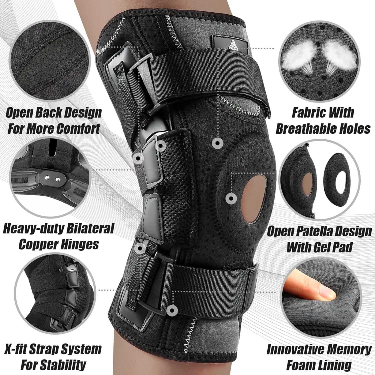 NEENCA Hinged Knee Brace Support for Knee Pain with Side StabilizersGel Pad Arthritis Meniscus Tear Knee Pain Relief ACL PCL Y251024