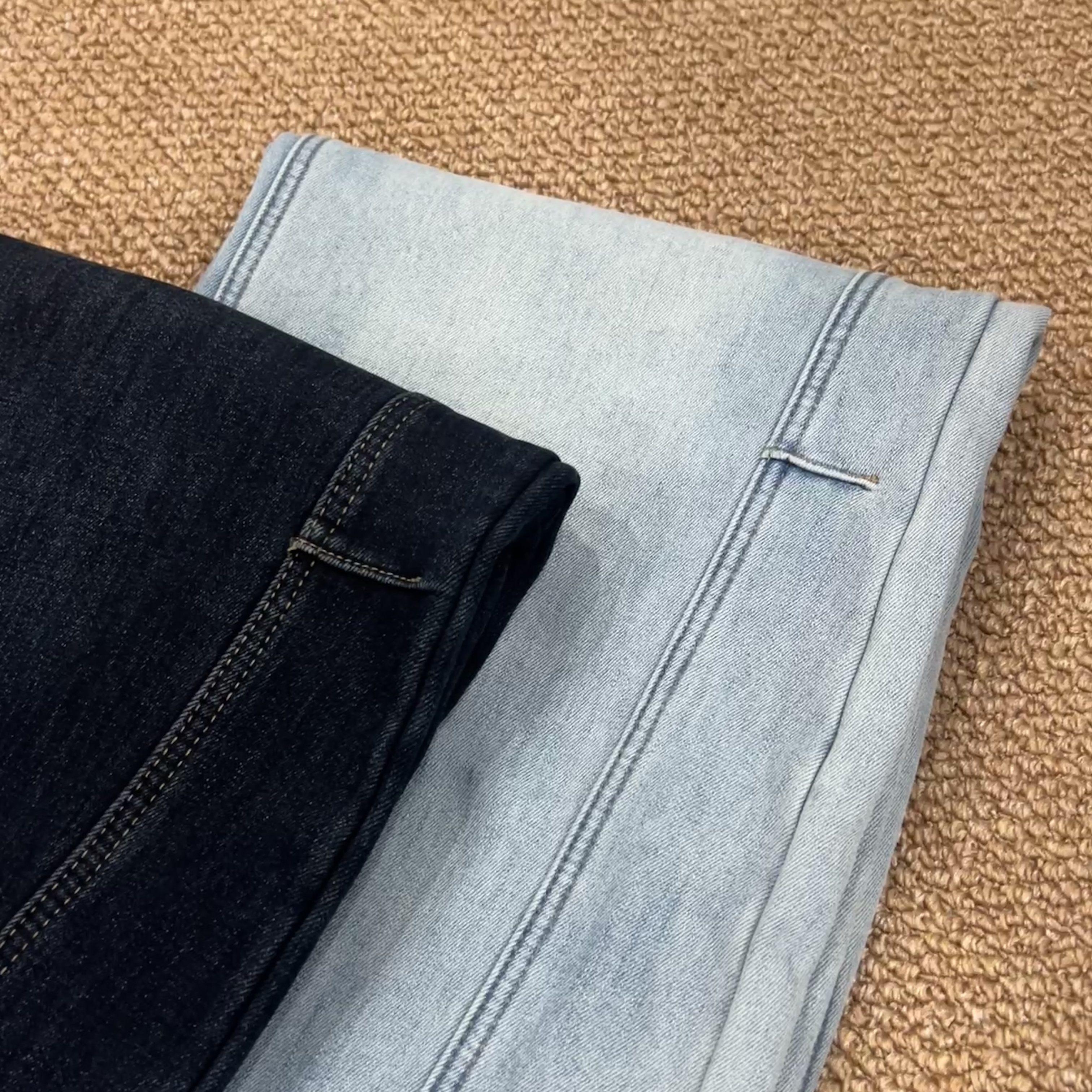 Loose Fit Fleece-Lined Wide-Leg Jeans for Women - Casual Style, Warm & Breathable, Fashionable Denim Pants for Cold Weather Daily Wear 18518