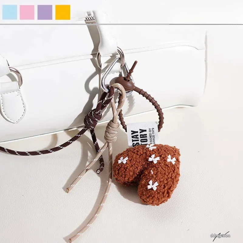 Cartoon Plush Bow Love Keychains For Women Y2k Bag Pendant Couple Car Key Chains Jewelry Gift Decoration Accessories 250430 Ddmymon