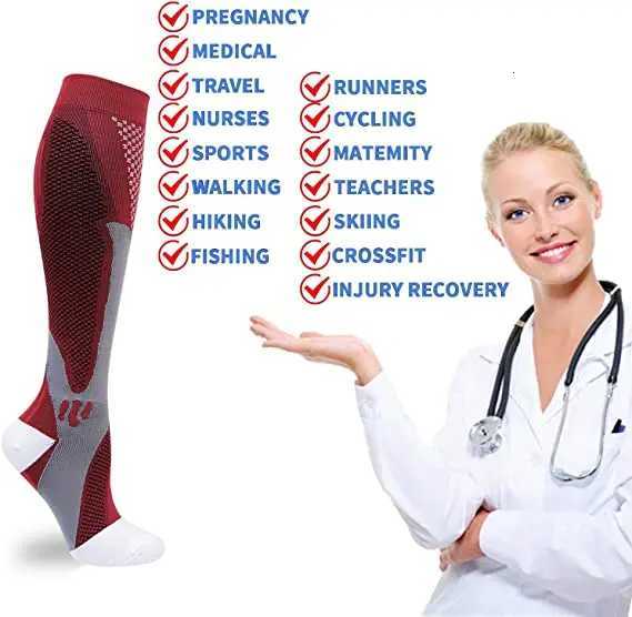New Compression Socks 2030 MmHg Fit Varicose Veins Medical Swelling Diabetes Atheletic Anti Fatigue Football Soccer Stockings Y251024