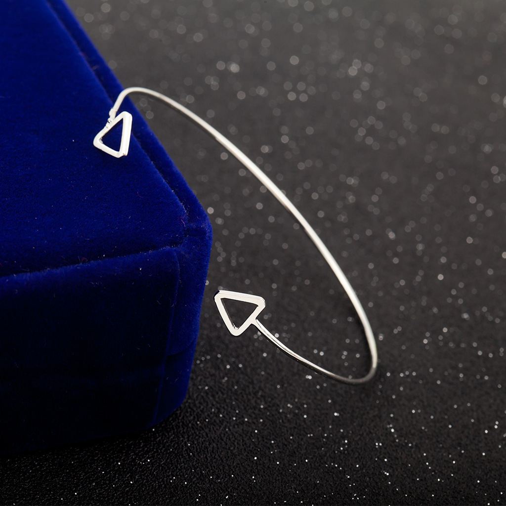 Minimalist Style Hollow Triangle Geometric Open Korean Version Bracelet Bangle