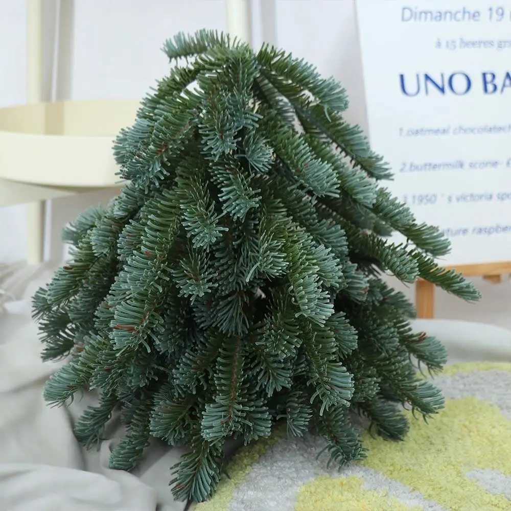 Elegant Mini Christmas Tree Handmade PE Faux Noble Fir for Tabletop Party Decor C251024