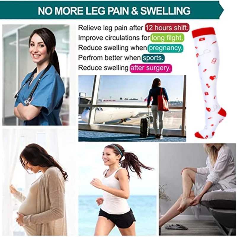 Compression Socks 2030 Mmhg Running Medical Varicose Veins Pregnancy Nursing Athletic Football Soccer Stockings Sport Socks Y251024