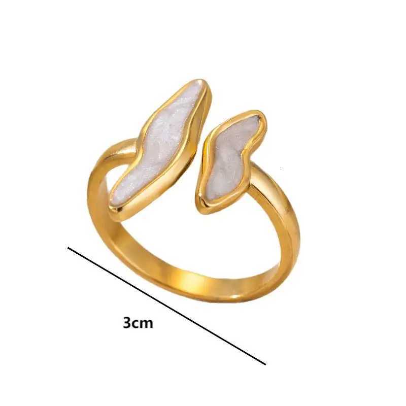 Stainless Steel Wave Drip Glaze Open Rings for Women Retro Punk Style Trendy Creative Exquisite Ring Accessories GiftXJ251025