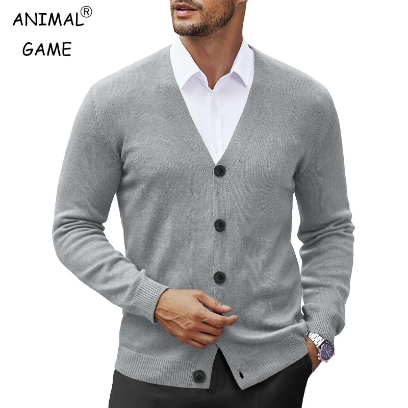 Mens V Neck Cardigan Sweatcoats Casual Lightweight Button Down Knitted Cardigan Sweater Outdoor Streetwear 251020