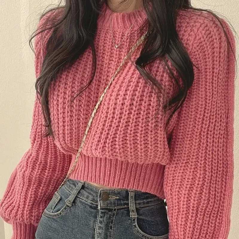 Loose Vintage Harajuku Lantern Long Sleeve Women Sweater Korean Autumn Winter Knitwear Soft Warm Tops Chic Solid Femme SweaterT251025