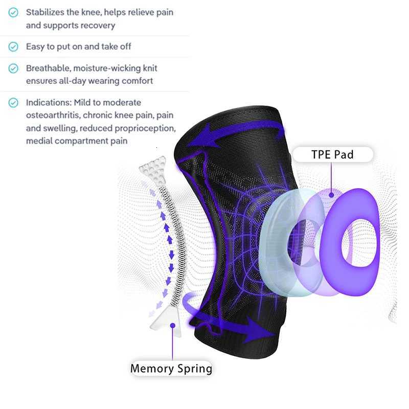 Veidoorn Breathable Knee Support for Men Women Sports Knee Brace with Stabilizing Support AntiSlip Compression Sleeve Arthritis Y251024
