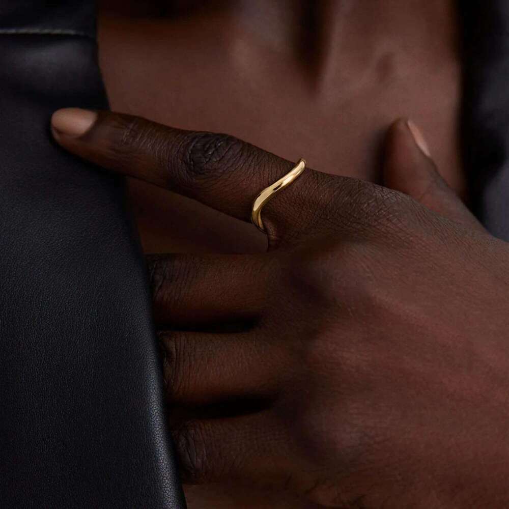 2pairs Stacking Rings for Women 1mm 14K Gold Plated CZ V-Shaped Wavy Band Thin Pinky Thumb Stackable Ring Set Dainty Non Tarnish Comfort Fit Size 5 to