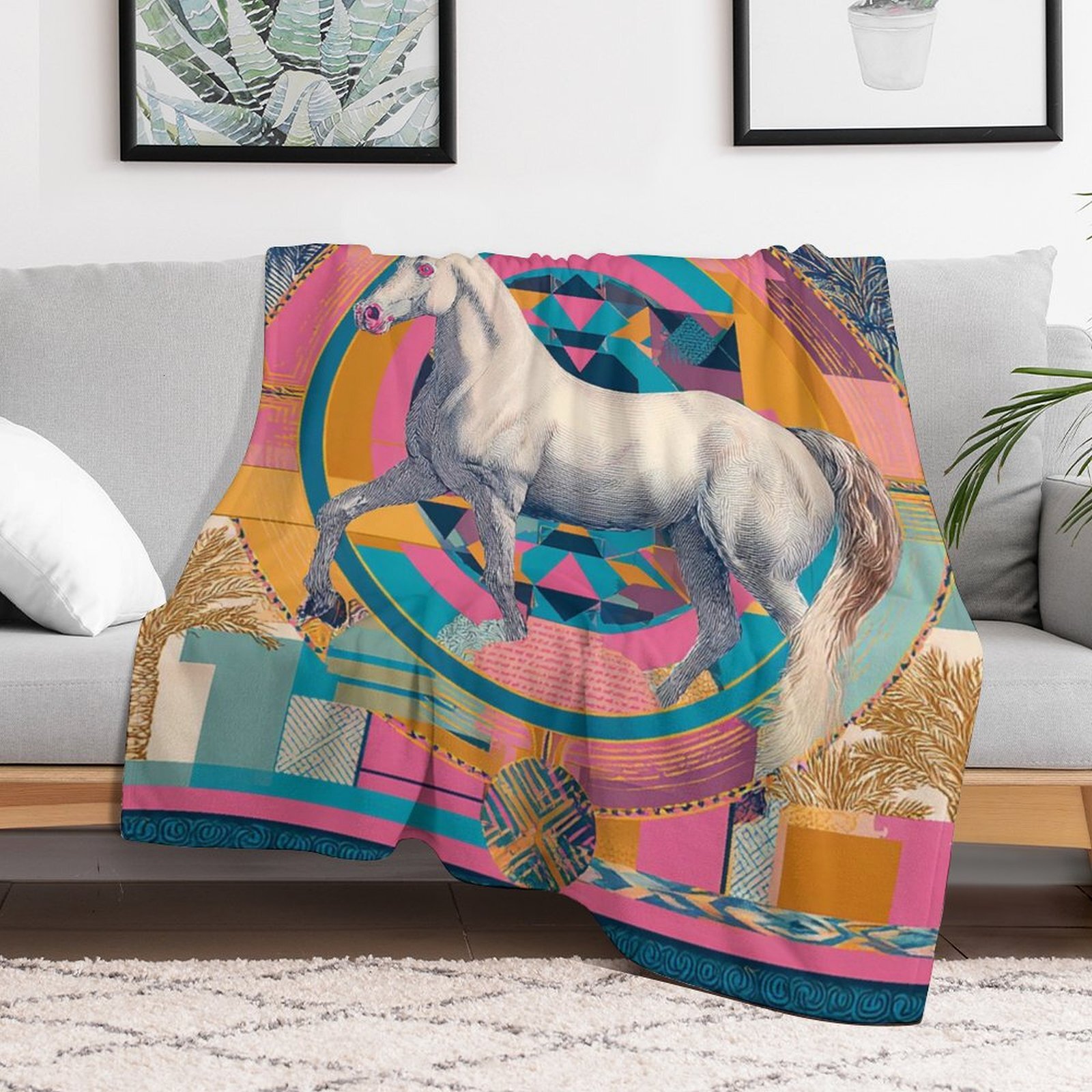 H Designer Horse blanket blanket throw cashmere vibration blanket copert Home Travel Throw Summer Air Conditioner Beach home bedding blankets throws H