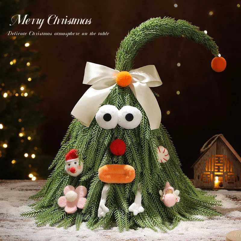 Simulated Encrypted Desktop PE Christmas Tree Mini Christmas Tree Ornament Magic Crooked Neck Christmas Tree Decoration C251024