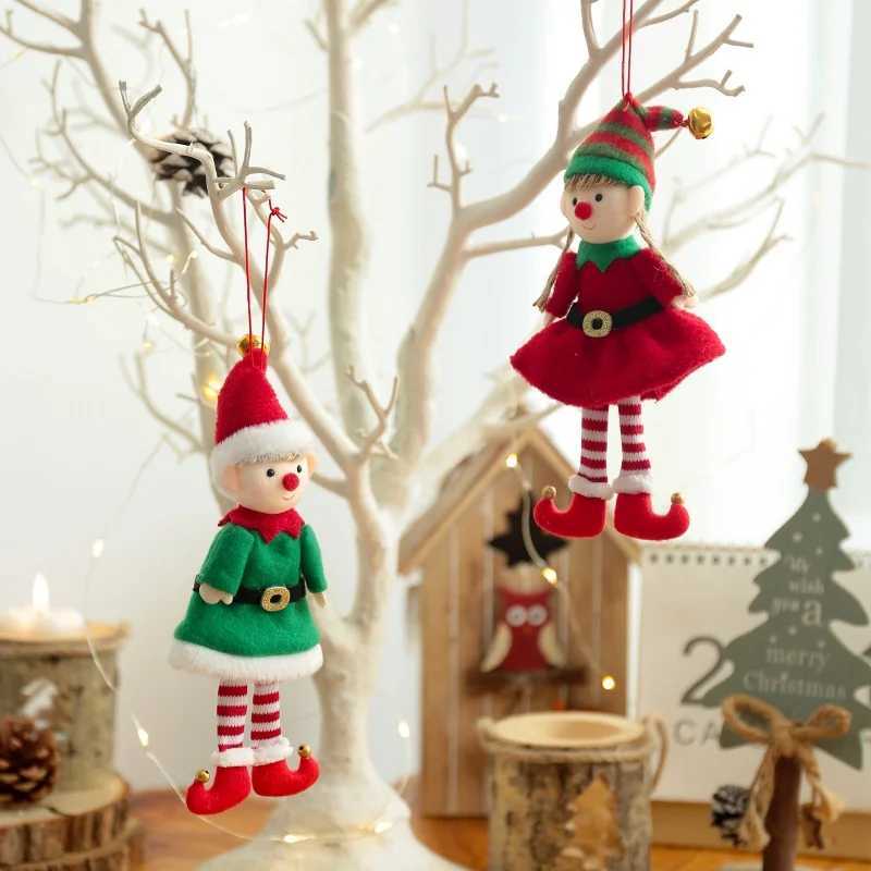 41PC Christmas Elves Stuffed Plush Dolls Hanging Ornaments Xmas tree Decor cute Boy Girl Elf Pendant Kids Gifts New Year Gifts C251024