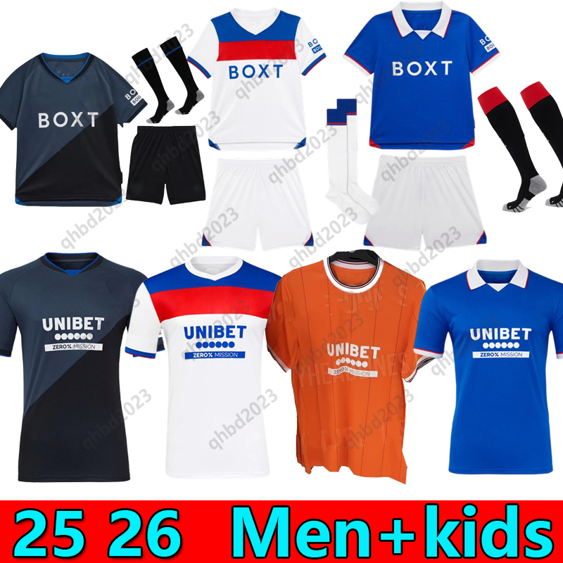 S-4XL 25 26 RaNgErsS Tavernier Cortes Soccer Jerseys GlaSGoW Kelly Dowell Kids Kit 2025 2026 Football Shirt Barron Rice Home Set Dessers LAWRENCE Diomande R.MATONDO