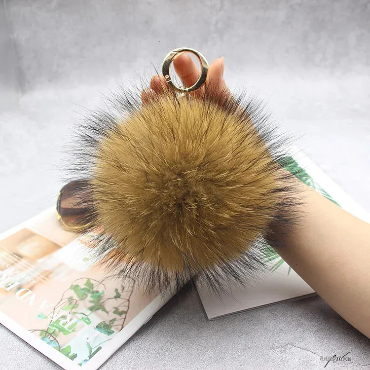 Animal Plush Keychain: 15Cm Soft Faux Fur Ball Pom Keychain With Metal Ring Pendant - Lightweight Accessory For Women Ddmymon