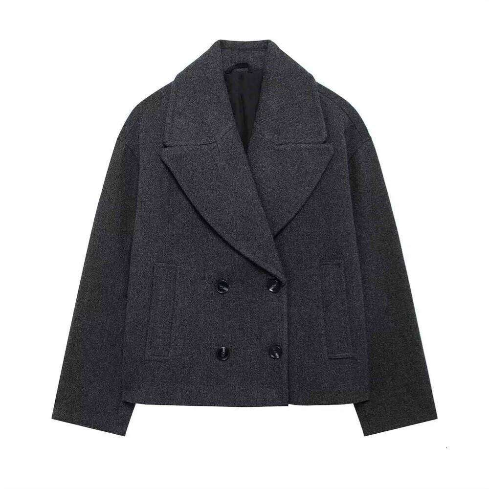 Autumn Winter New Product Casual Women S Fashion And Versatile Double Breasted Blended Short Coat