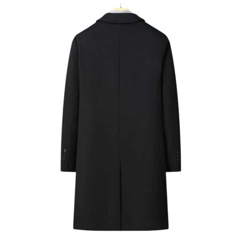 Autumn Winter New Fashion Mens Turndown Collar Long Sleeve Singlebreasted Solid Color Casual Trendy Wool Jackets Male CoatsT251025