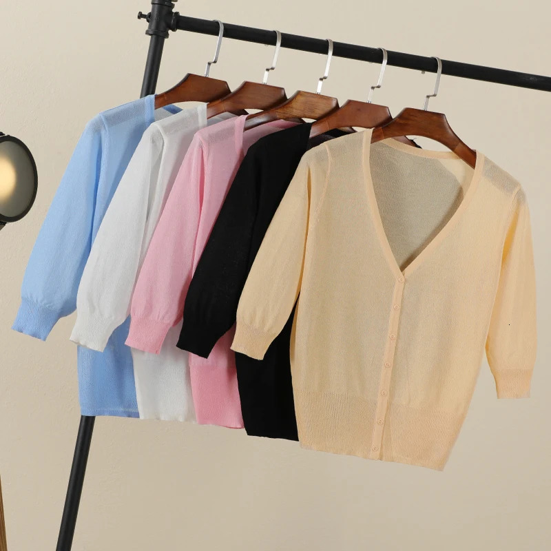 Basic Outerwear Summer Cardigan Women Girls Knitted Ladies Sweaters Cropped Crochet Top Knitwear Black Bolero Woman Tops 251013