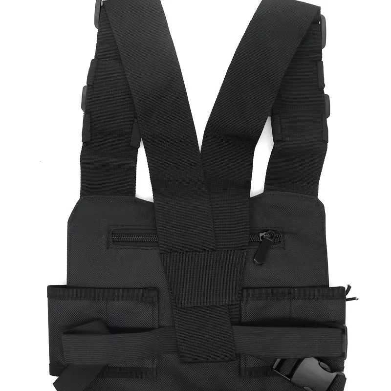 Chest Rig Bag Multiket Universal Radio Chest Harn Bag Vest Chest Bag with Front Pouches Zipper Bag for Walkie Talkies Y251022