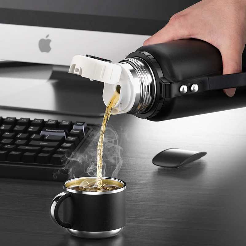 Stanless Steel Thermos Bottle with Tea FilterTemperature Display Bounce Cover Insulated Bottles Outdoor Portable Vacuum Flasks J251025