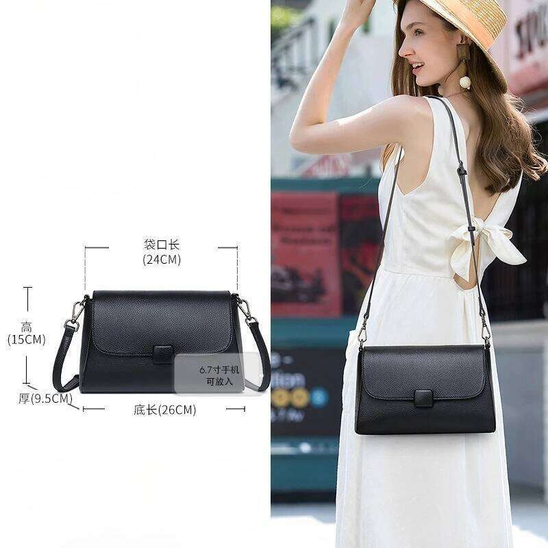 Lady Vintage Genuine Leather Messenger For Women Simple Crossbody Shoulder Handbag Girls Daily Using Commuter Small Square Bag 251023 1025
