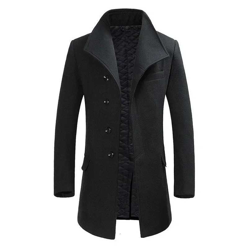 Men British Style Overcoats Business Casual Woolen Coats New Winter Man Thicker Warm Trench Coats Quality Long JacketT251025