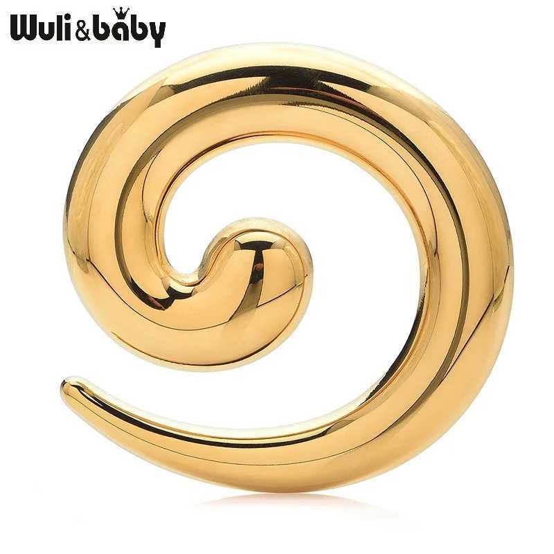 Wulibaby Stainless Steel Geometric Brooches For Women 2color Simple Style Brooch Pins Gifts J251115