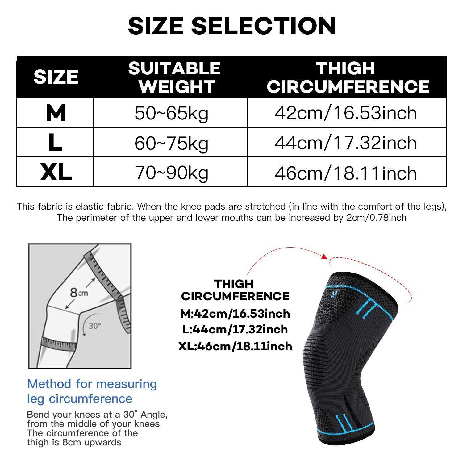 1 Pc Compression Knee Support Sleeve Elastic Knee Pads Brace Springs Gym Sports Protector Basketball Hiking leg guards Y251024