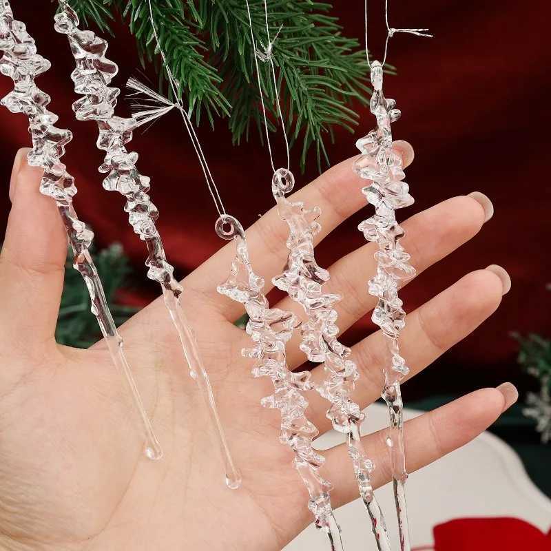 Christmas Acrylic Icicle Transparent Simulated Icicles Decoration Christmas Tree Hanging Ornament Xmas Wedding Party Decoration C251024