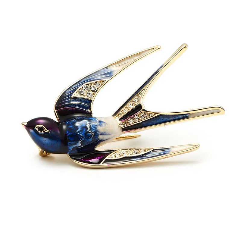 Wulibaby Flying Swallow Bird Brooches For Women Unisex 3color Lovely Enamel Birds Animal Party Office Brooch Pins Gifts J251115