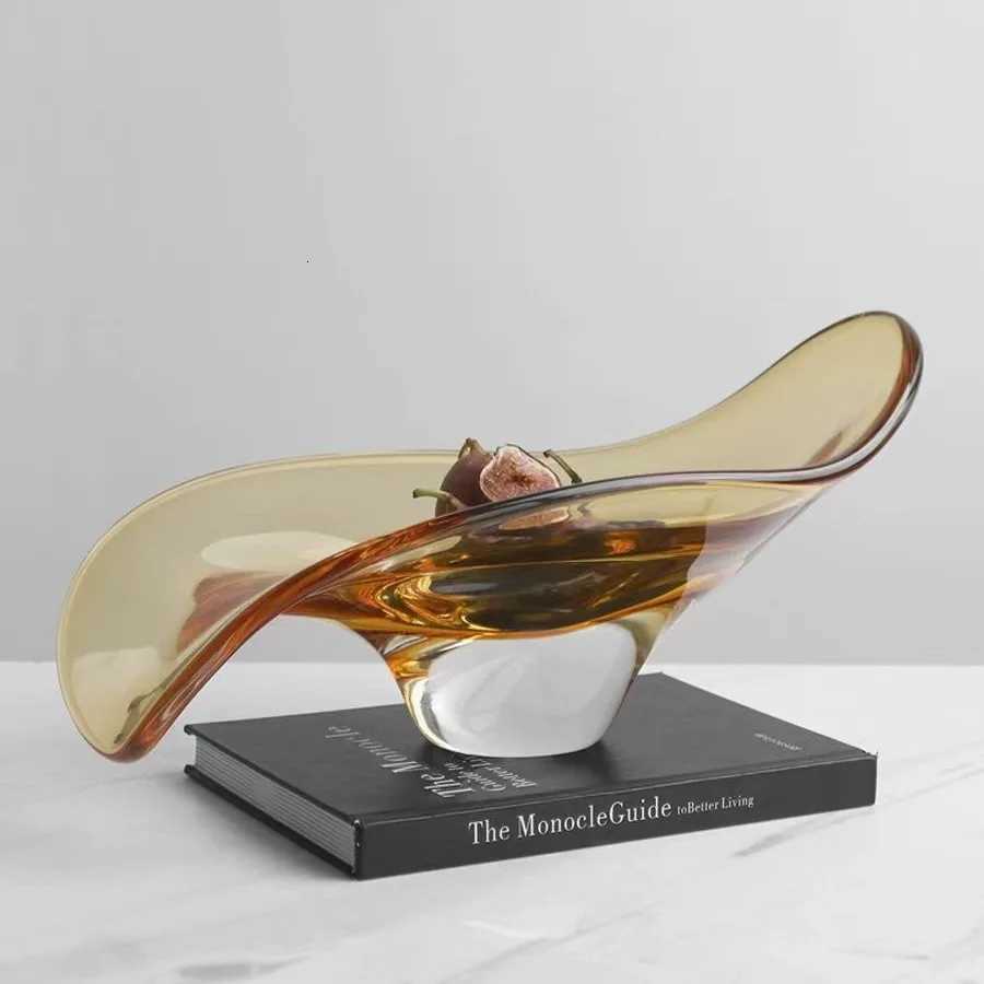 Geetric Bowl Fruit Platter Tray Desktop Storage Container Household Ornaments Transparent Tray He Decoration Y251025