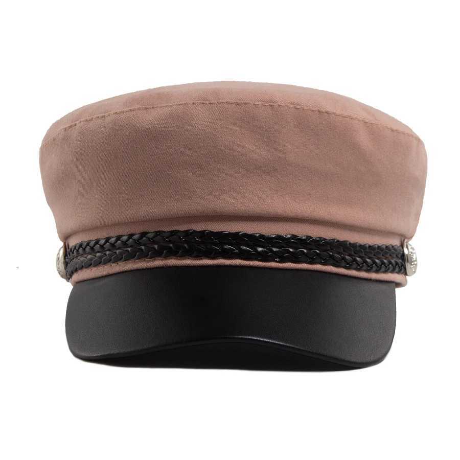 Wens Flat C PU Leather Brim Beret Soft Cloth Autumn Summer Visor Hat For Fem Luxury Fashion Newsboy Cs Ladies Girls Y251025